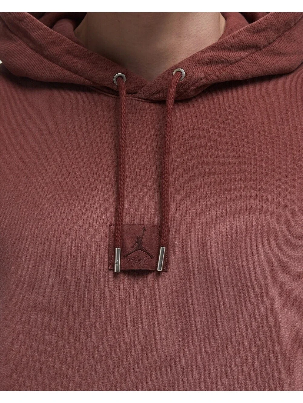 Size M - Jordan Flight Fleece Pullover Hoodie Dark Pony Red FV7249-231
